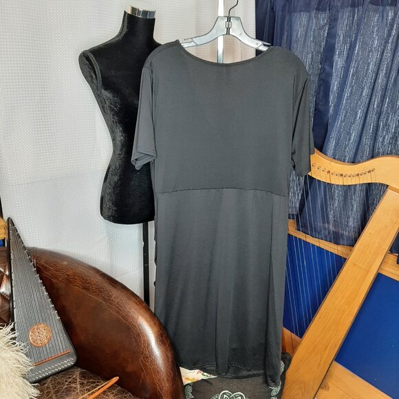 NWT!! Beigai Ruched BLACK Asymmetrical Dress - Picture 5 of 8